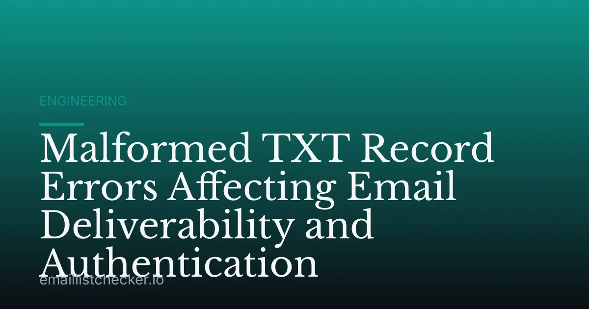 Malformed TXT Record Errors Affecting Email Deliverability and Authentication