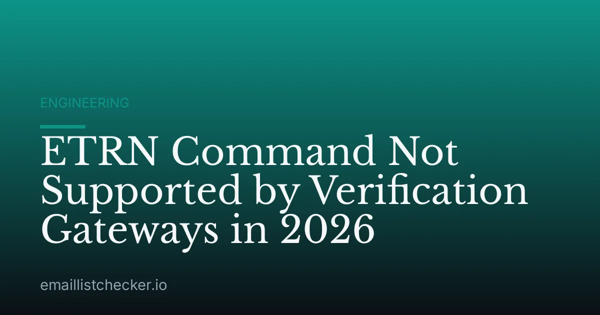 ETRN Command Not Supported by Verification Gateways in 2026