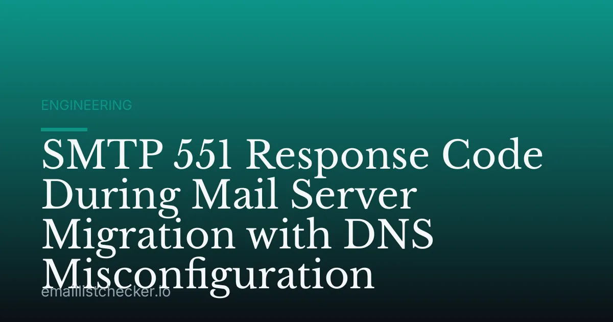 SMTP 551 Response Code During Mail Server Migration with DNS Misconfiguration