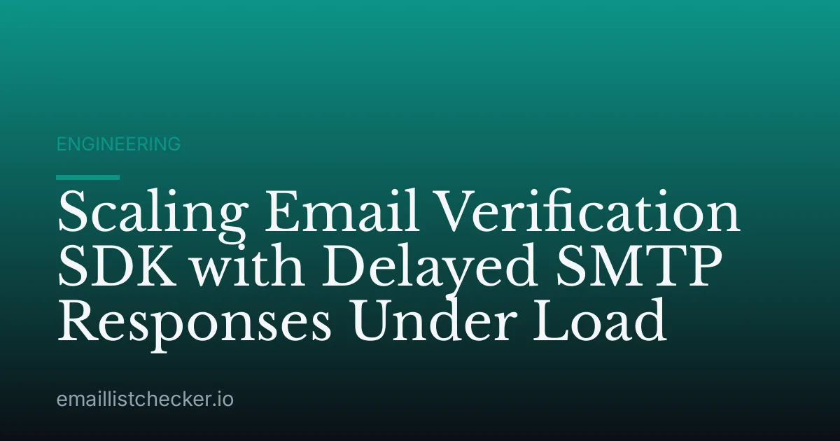 Scaling Email Verification SDK with Delayed SMTP Responses Under Load