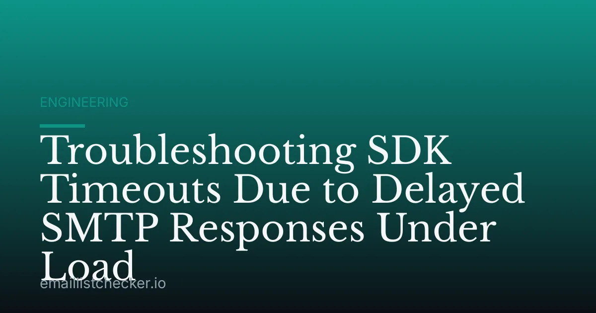 Troubleshooting SDK Timeouts Due to Delayed SMTP Responses Under Load