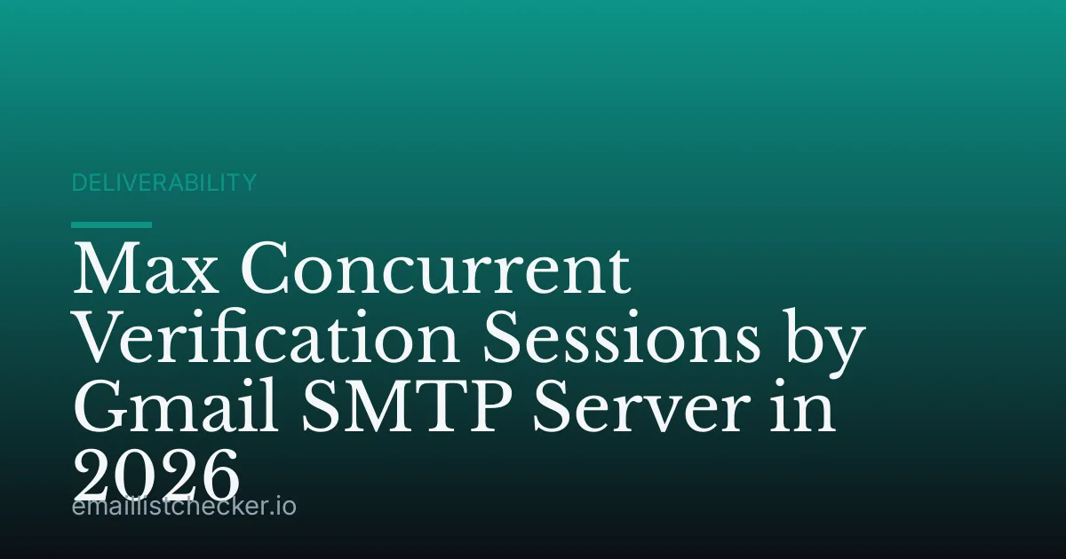 Max Concurrent Verification Sessions by Gmail SMTP Server in 2026