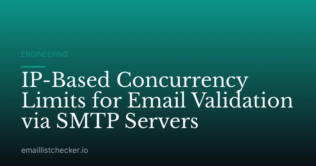 IP-Based Concurrency Limits for Email Validation via SMTP Servers