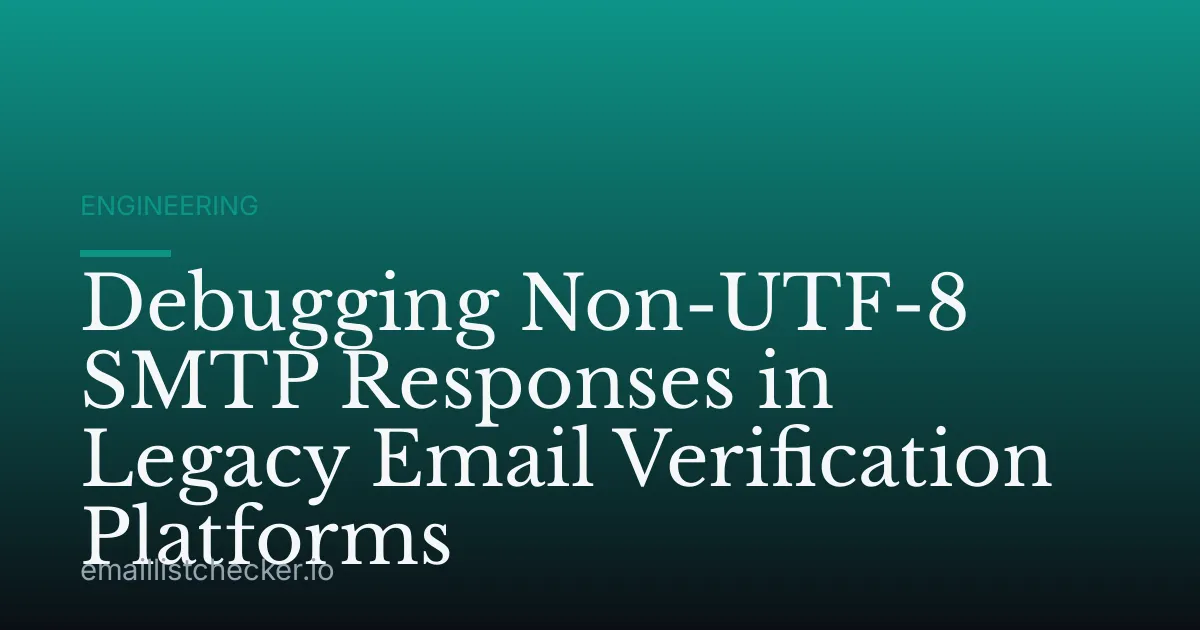 Debugging Non-UTF-8 SMTP Responses in Legacy Email Verification Platforms