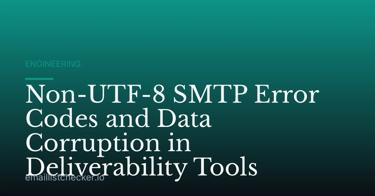Non-UTF-8 SMTP Error Codes and Data Corruption in Deliverability Tools