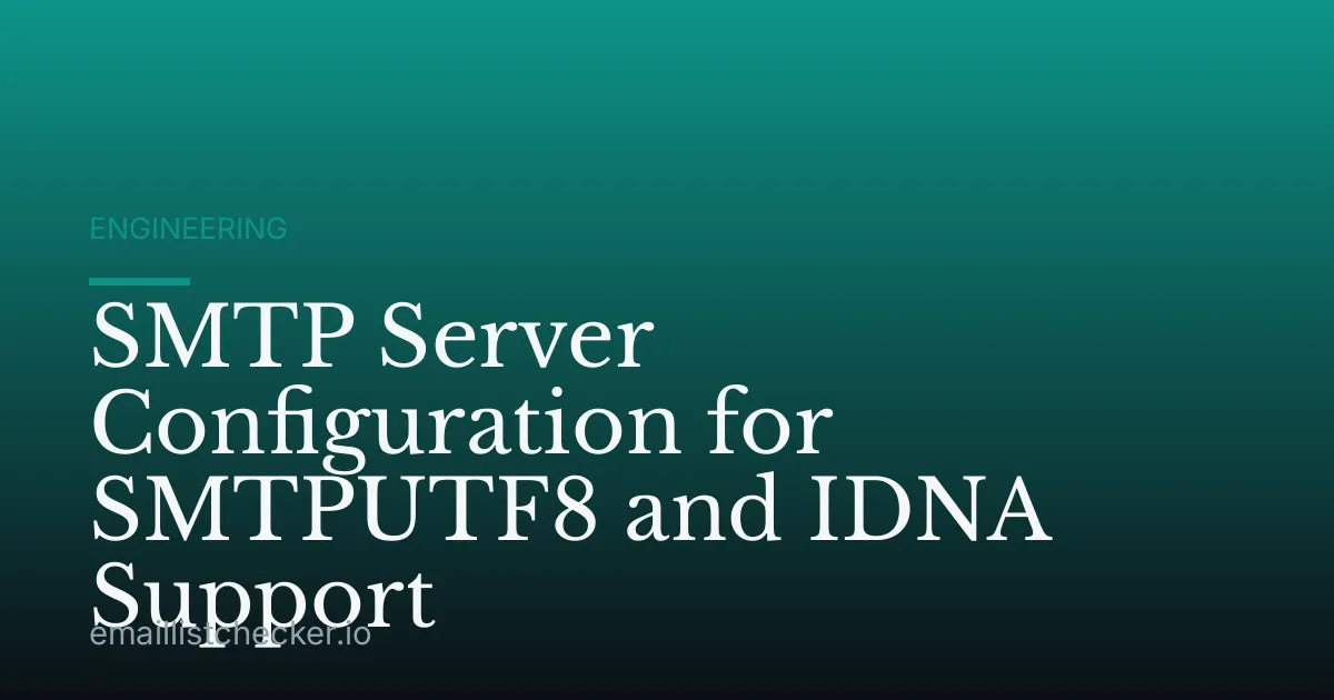 SMTP Server Configuration for SMTPUTF8 and IDNA Support
