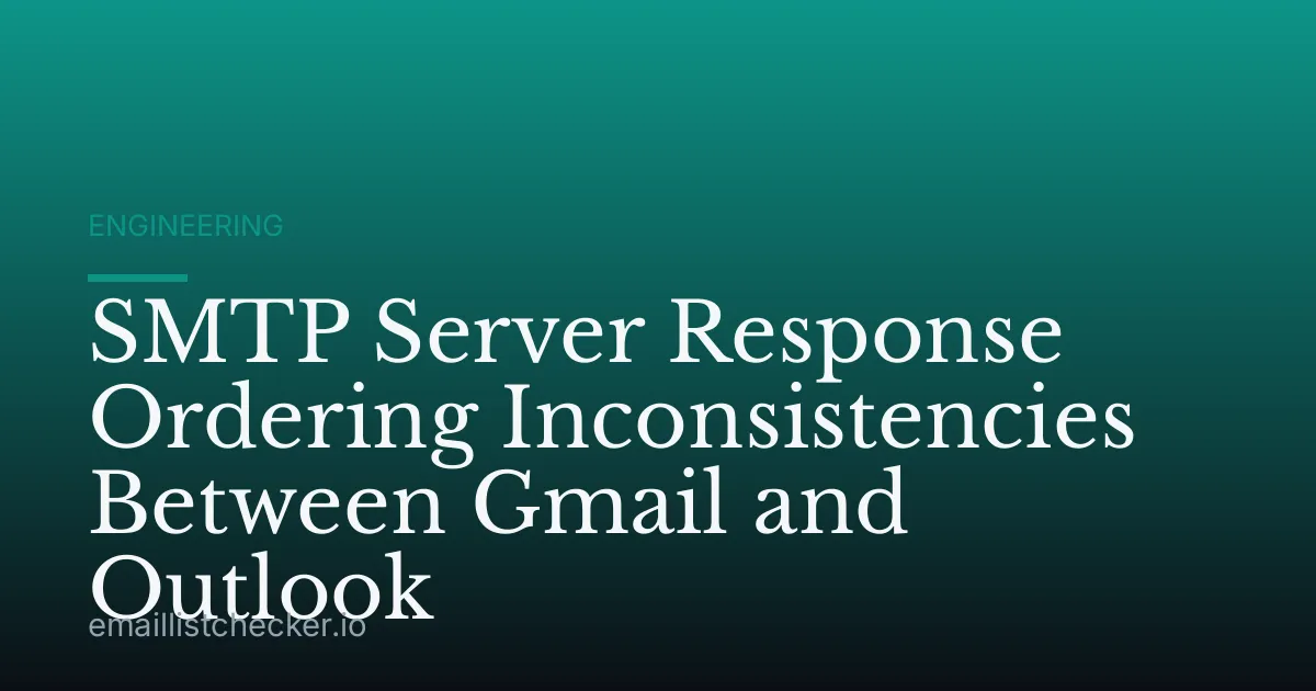SMTP Server Response Ordering Inconsistencies Between Gmail and Outlook