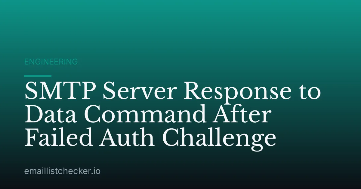 SMTP Server Response to Data Command After Failed Auth Challenge