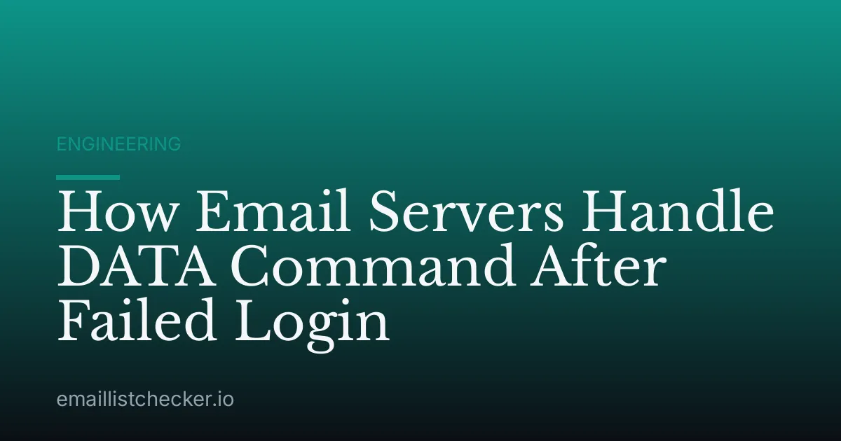 How Email Servers Handle DATA Command After Failed Login