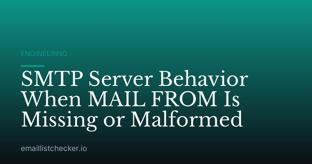 SMTP Server Behavior When MAIL FROM Is Missing or Malformed