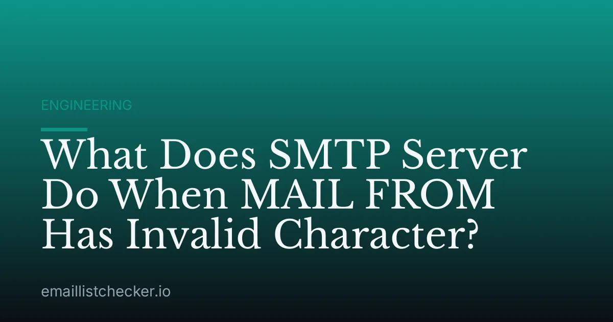 What Does SMTP Server Do When MAIL FROM Has Invalid Character?
