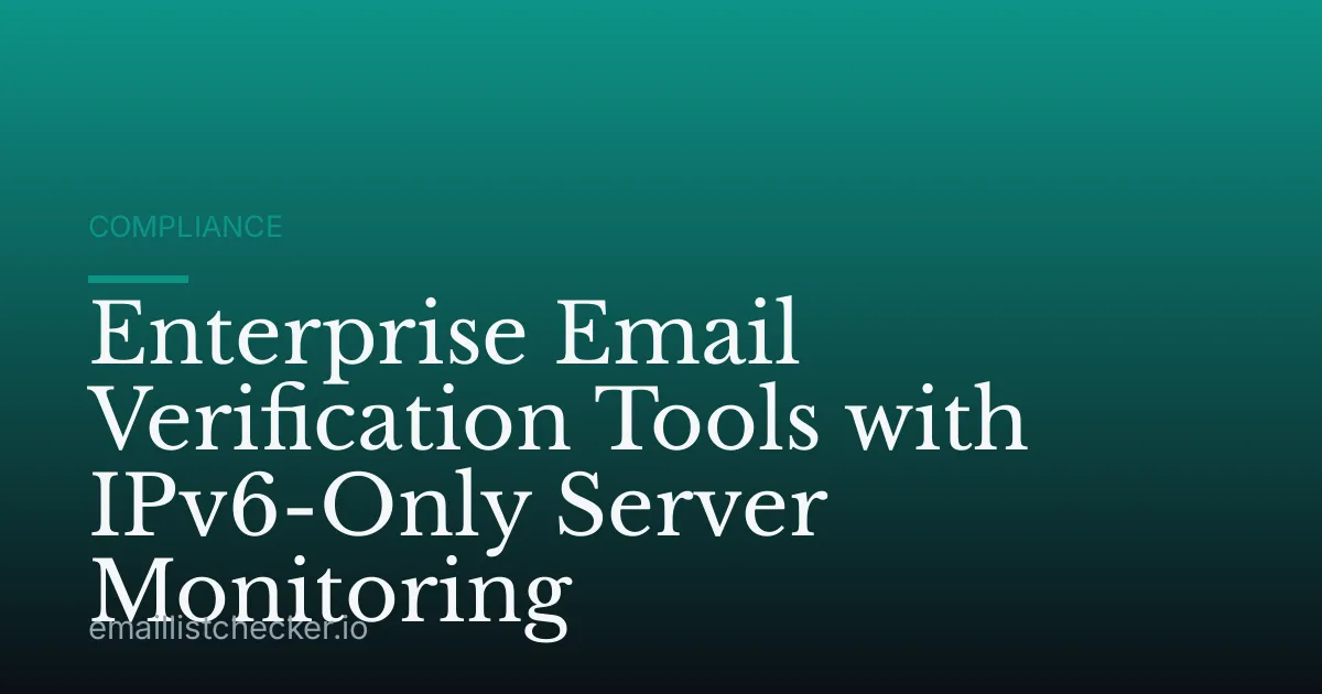 Enterprise Email Verification Tools with IPv6-Only Server Monitoring