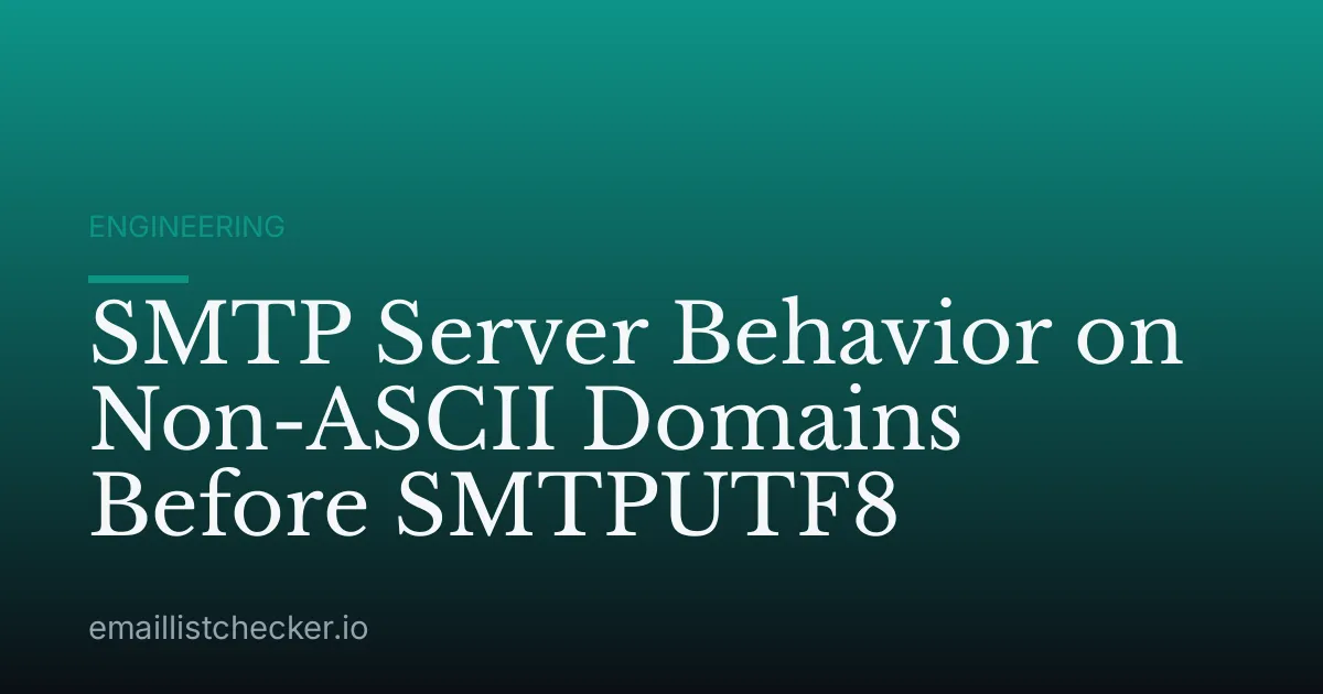 SMTP Server Behavior on Non-ASCII Domains Before SMTPUTF8
