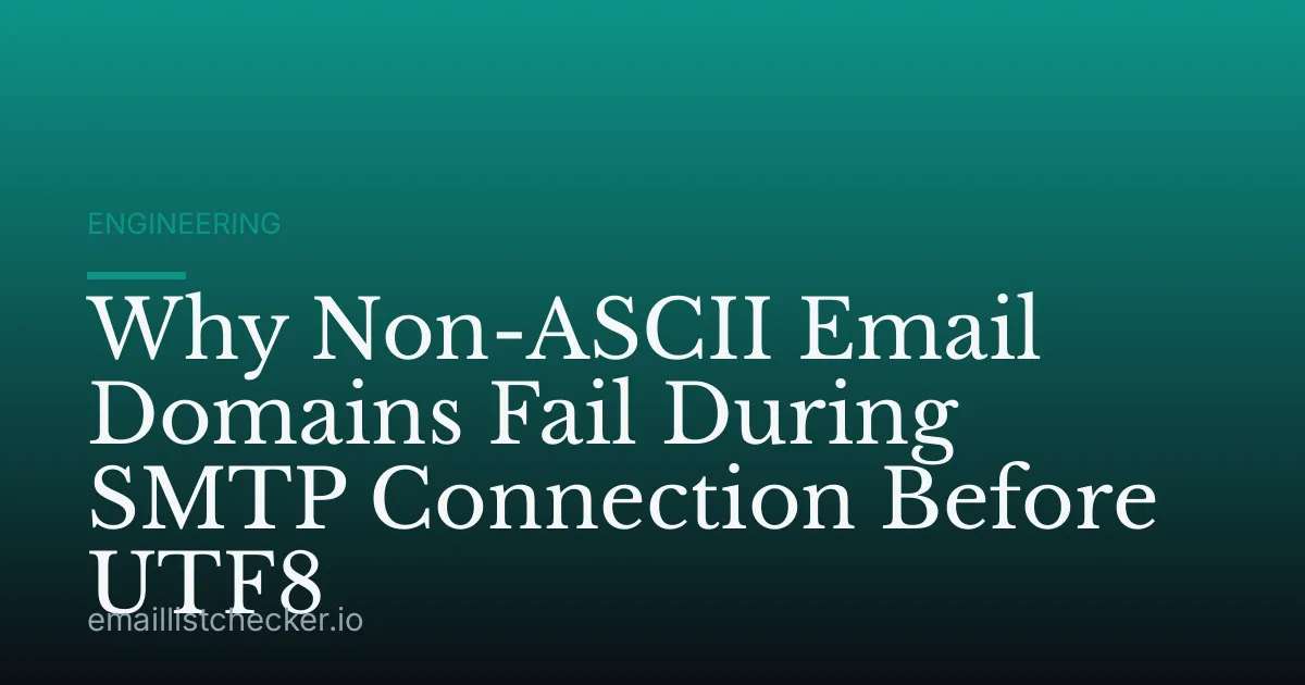 Why Non-ASCII Email Domains Fail During SMTP Connection Before UTF8