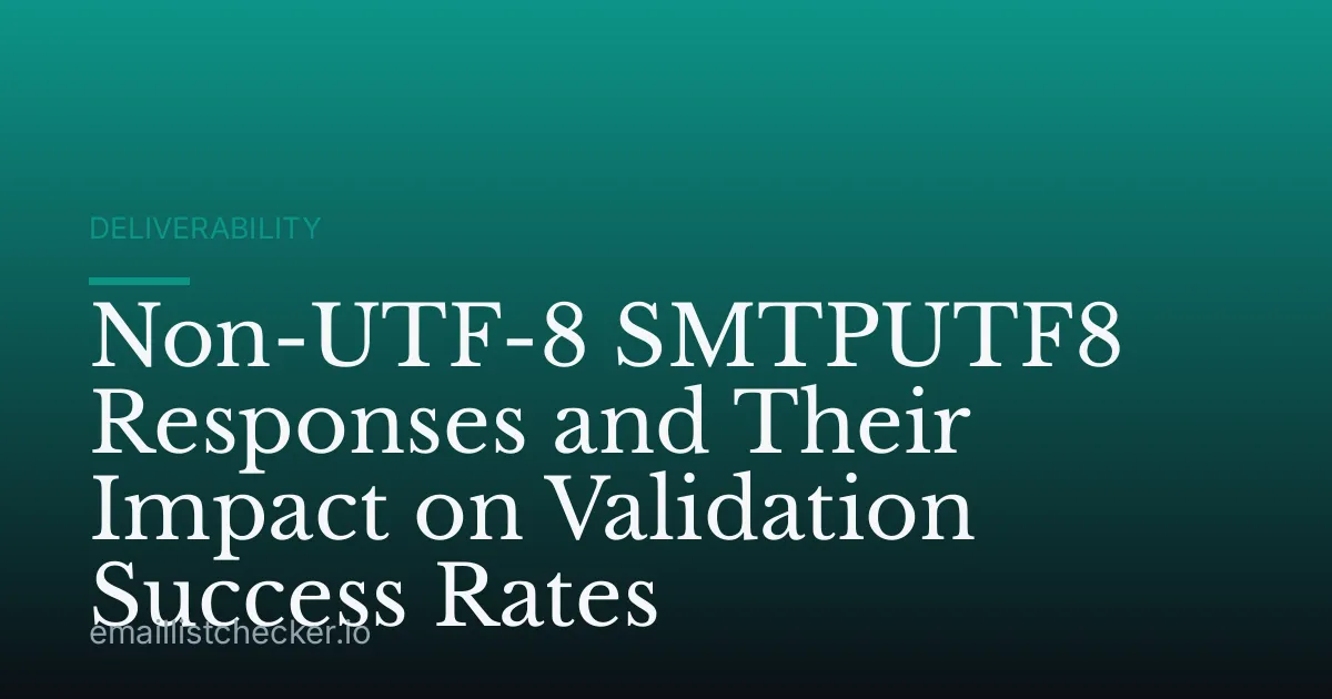 Non-UTF-8 SMTPUTF8 Responses and Their Impact on Validation Success Rates