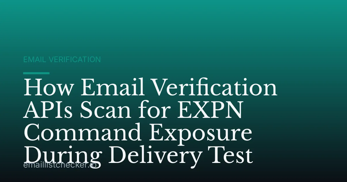 How Email Verification APIs Scan for EXPN Command Exposure During Delivery Test