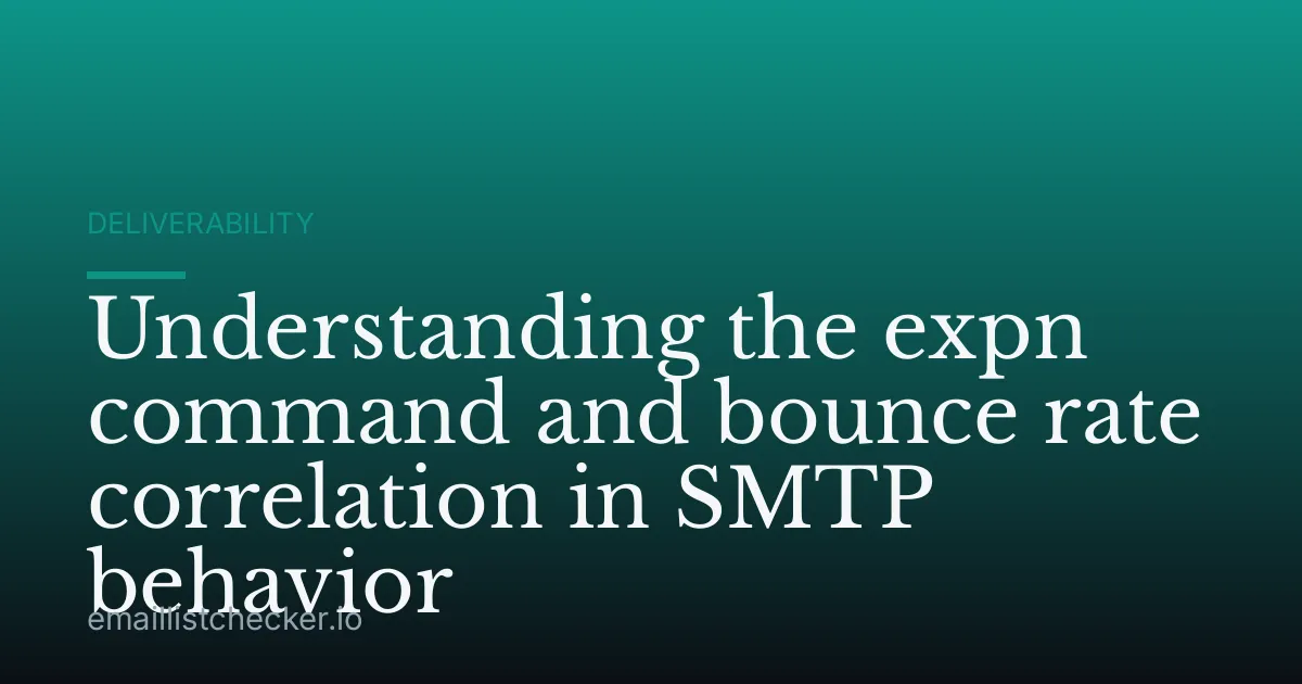Understanding the expn command and bounce rate correlation in SMTP behavior