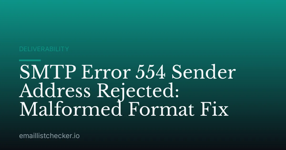 SMTP Error 554 Sender Address Rejected: Malformed Format Fix