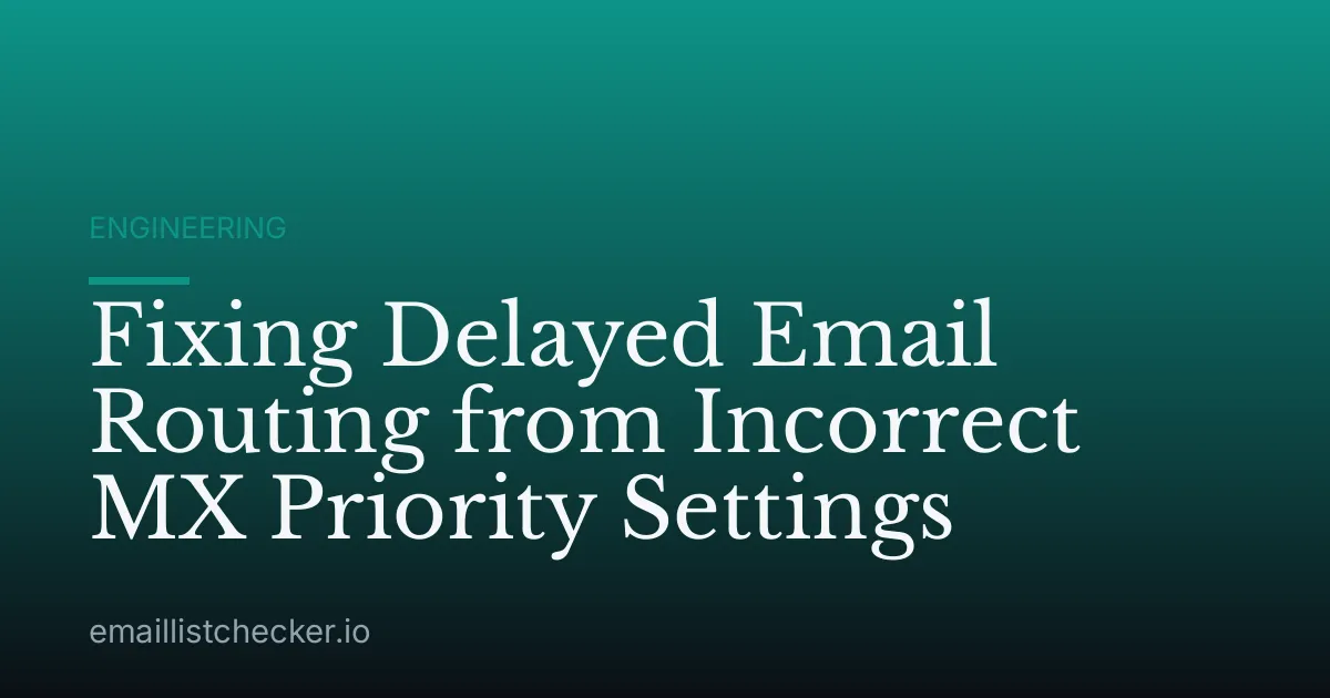 Fixing Delayed Email Routing from Incorrect MX Priority Settings
