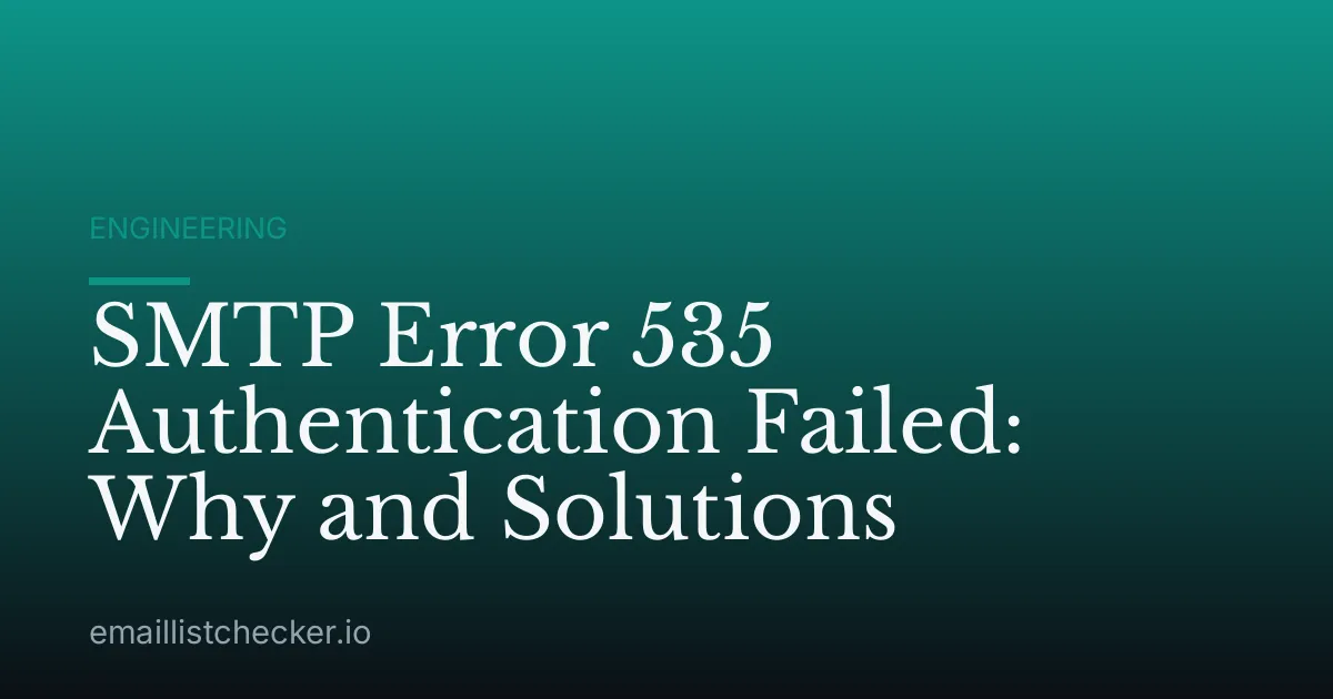 SMTP Error 535 Authentication Failed: Why and Solutions