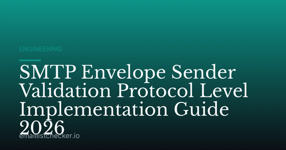 SMTP Envelope Sender Validation Protocol Level Implementation Guide 2026