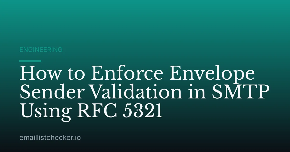 How to Enforce Envelope Sender Validation in SMTP Using RFC 5321