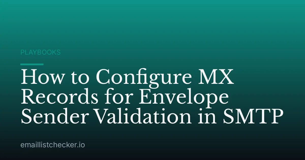How to Configure MX Records for Envelope Sender Validation in SMTP