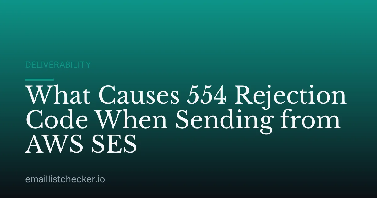 What Causes 554 Rejection Code When Sending from AWS SES