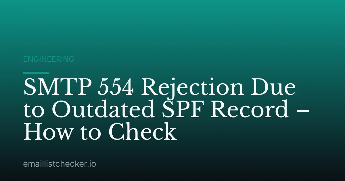SMTP 554 Rejection Due to Outdated SPF Record – How to Check