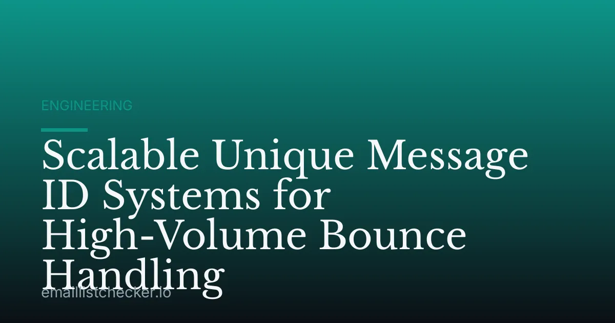 Scalable Unique Message ID Systems for High-Volume Bounce Handling