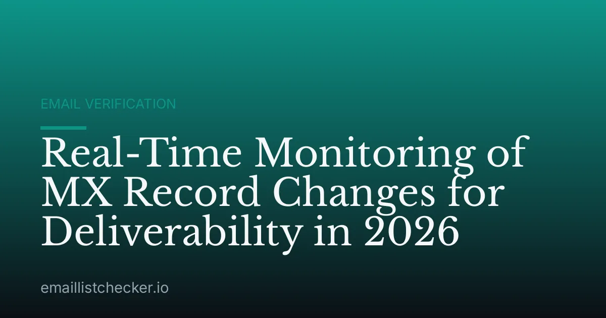 Real-Time Monitoring of MX Record Changes for Deliverability in 2026