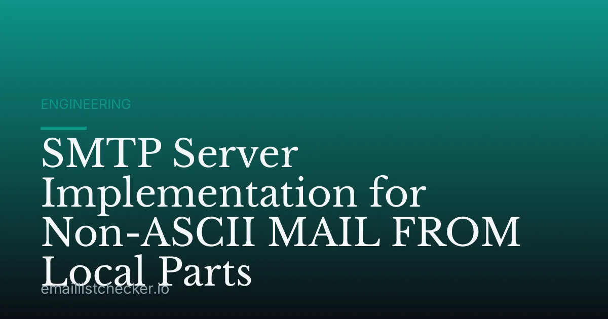 SMTP Server Implementation for Non-ASCII MAIL FROM Local Parts