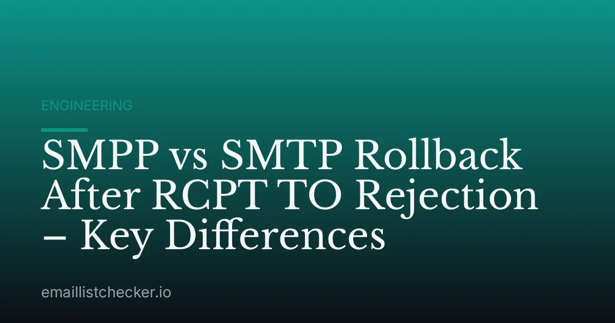 SMPP vs SMTP Rollback After RCPT TO Rejection – Key Differences