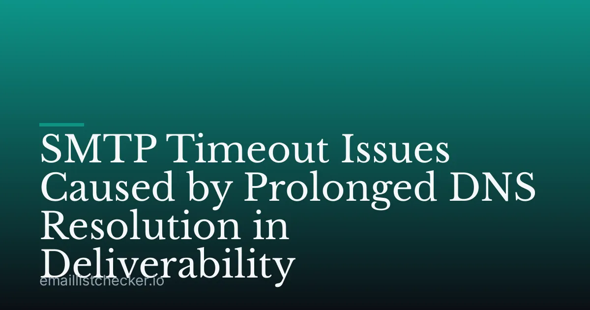 SMTP Timeout Issues Caused by Prolonged DNS Resolution in Deliverability