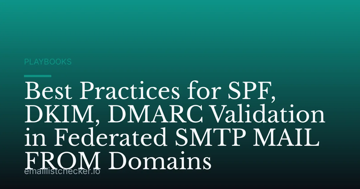 Best Practices for SPF, DKIM, DMARC Validation in Federated SMTP MAIL FROM Domains
