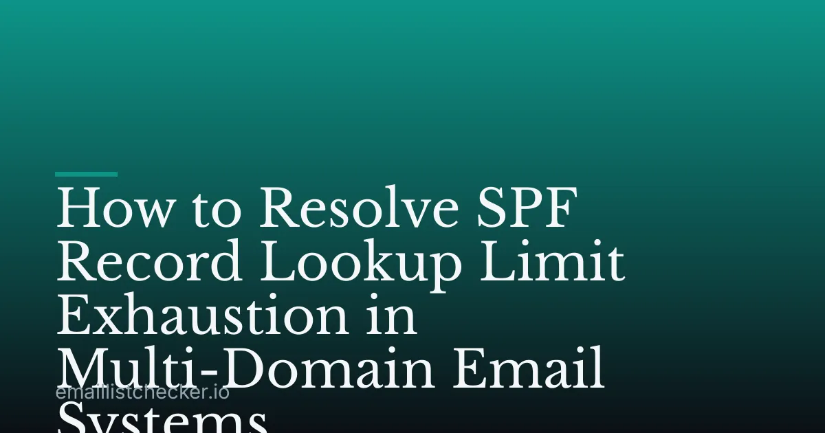 How to Resolve SPF Record Lookup Limit Exhaustion in Multi-Domain Email Systems