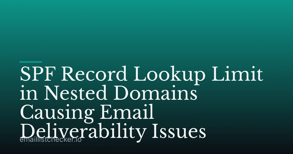 SPF Record Lookup Limit in Nested Domains Causing Email Deliverability Issues