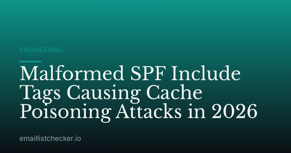 Malformed SPF Include Tags Causing Cache Poisoning Attacks in 2026