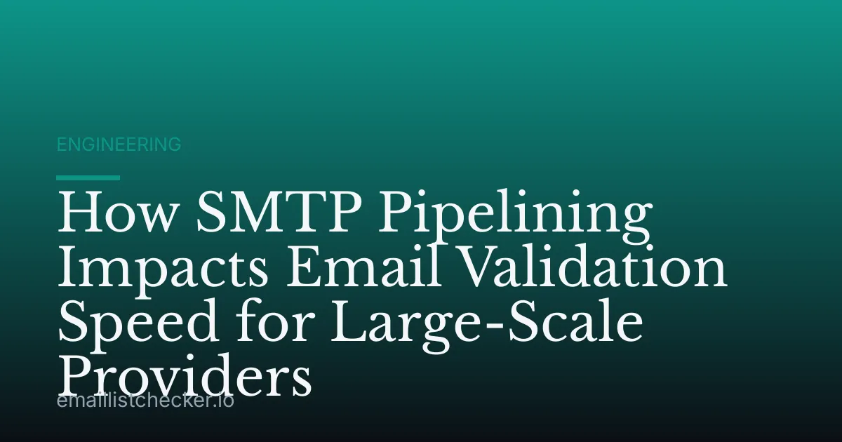 How SMTP Pipelining Impacts Email Validation Speed for Large-Scale Providers