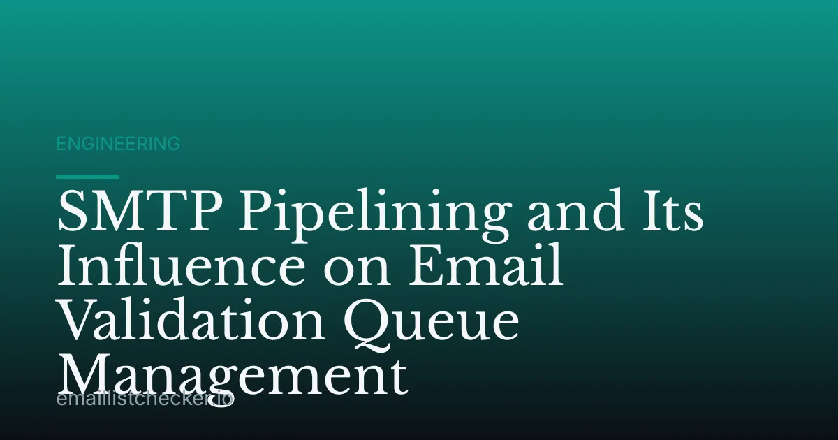 SMTP Pipelining and Its Influence on Email Validation Queue Management