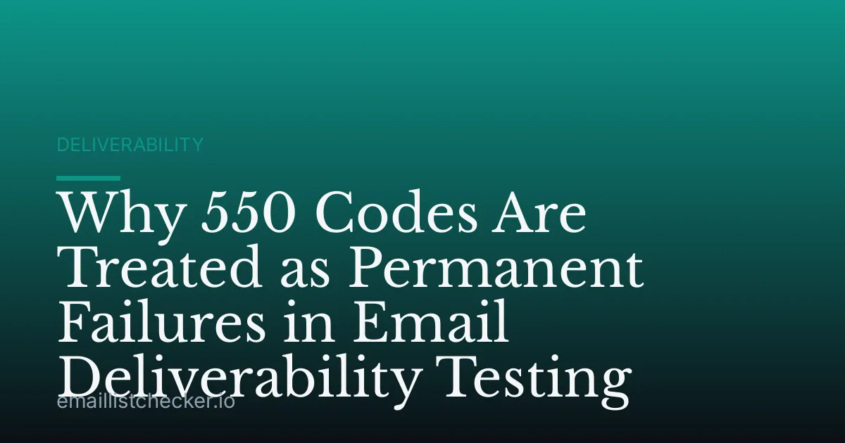 Why 550 Codes Are Treated as Permanent Failures in Email Deliverability Testing