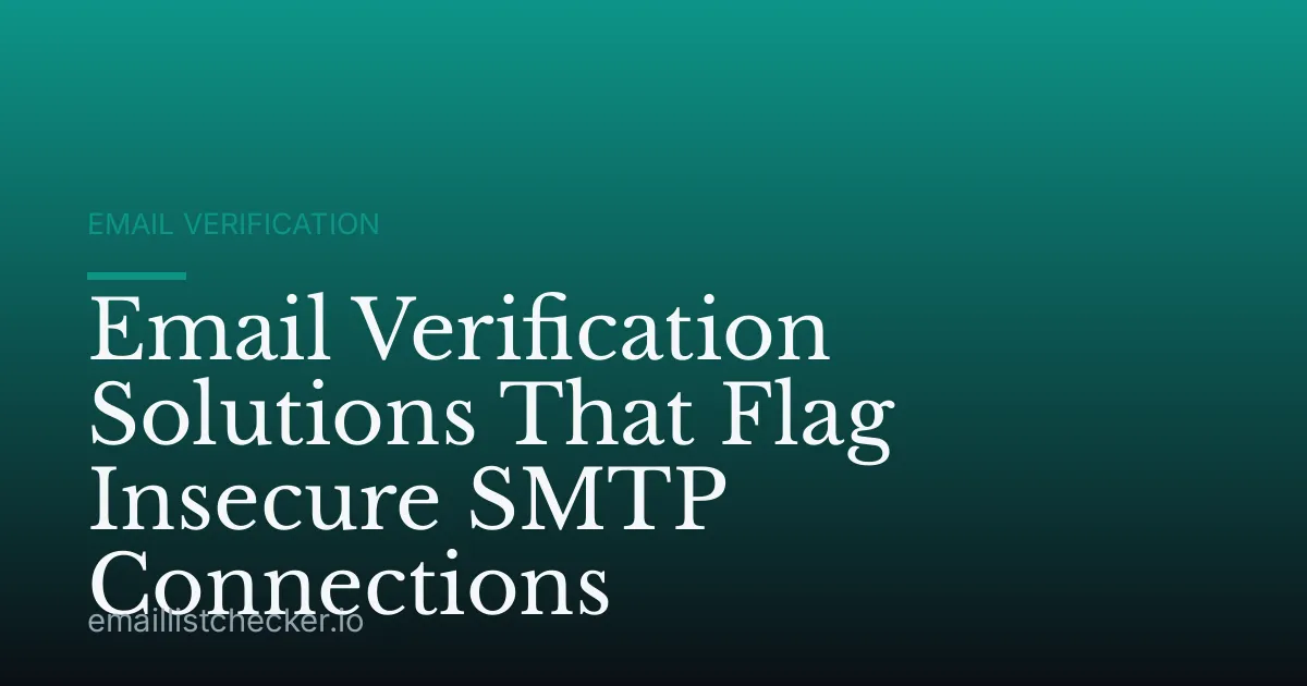 Email Verification Solutions That Flag Insecure SMTP Connections