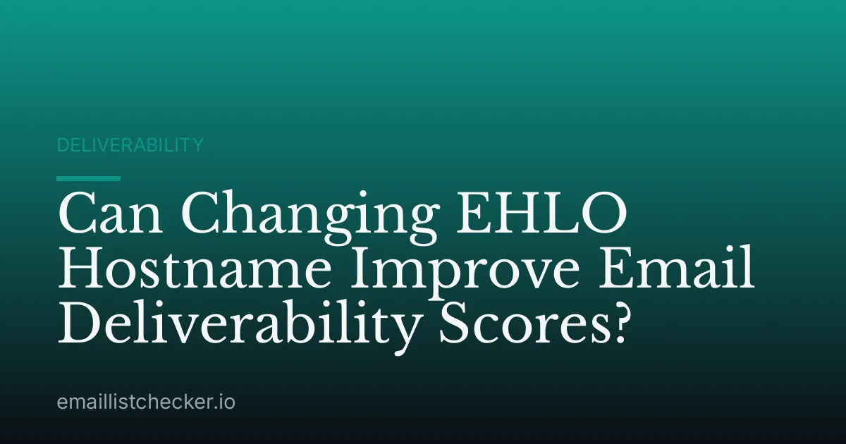 Can Changing EHLO Hostname Improve Email Deliverability Scores?