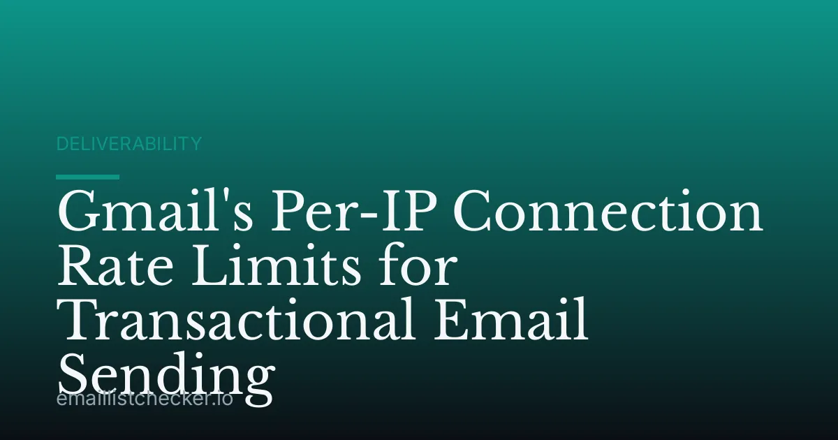 Gmail's Per-IP Connection Rate Limits for Transactional Email Sending