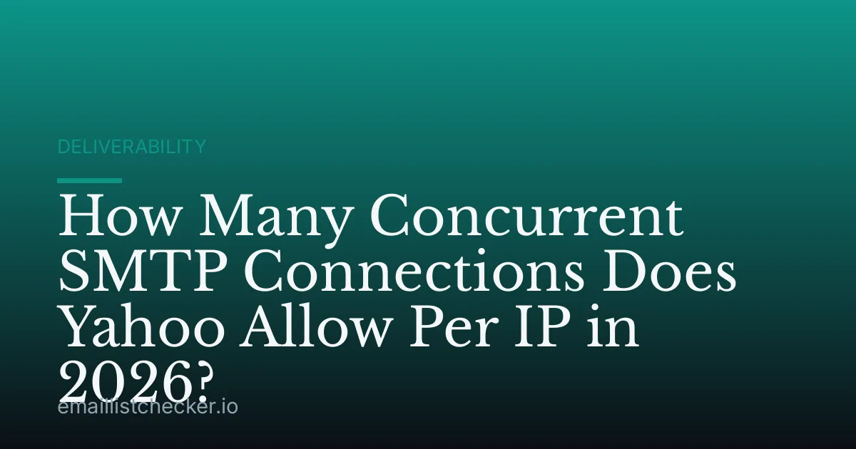 How Many Concurrent SMTP Connections Does Yahoo Allow Per IP in 2026?