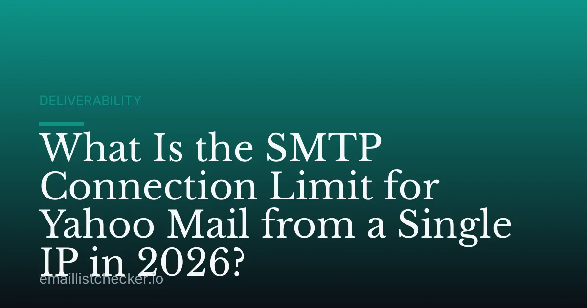 What Is the SMTP Connection Limit for Yahoo Mail from a Single IP in 2026?