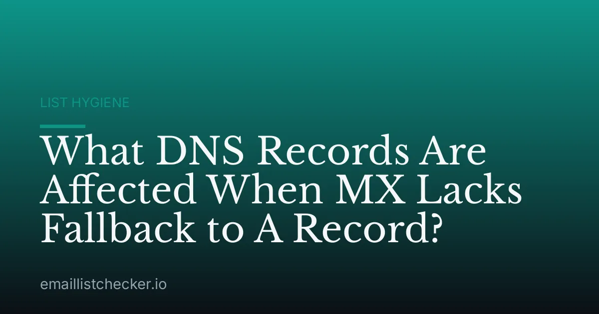 What DNS Records Are Affected When MX Lacks Fallback to A Record?