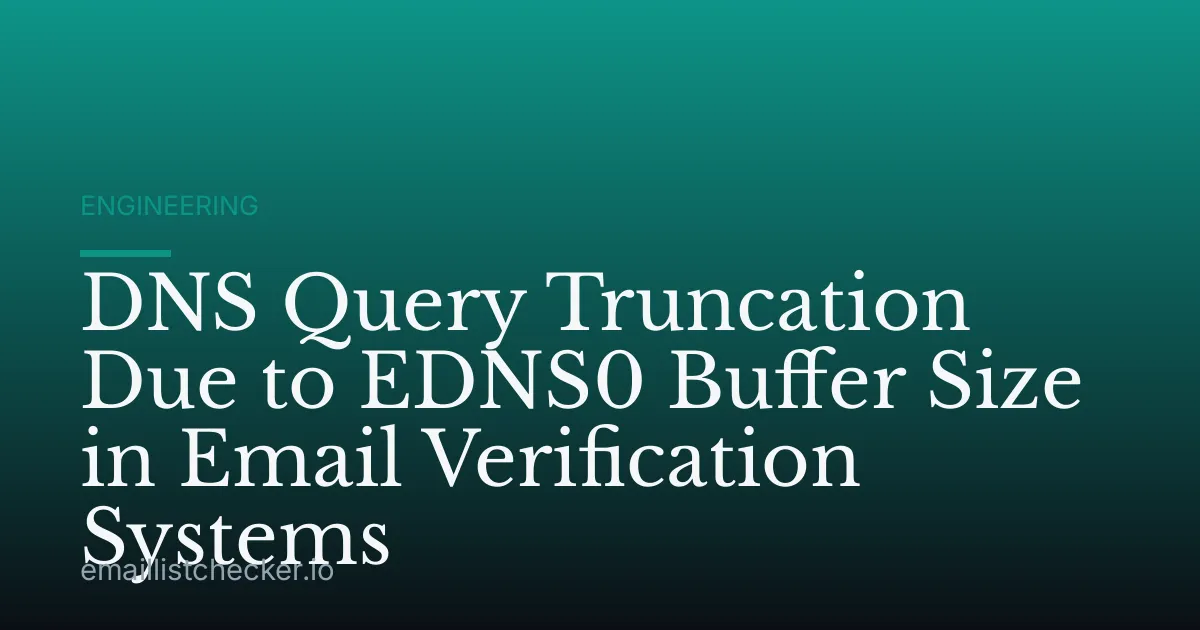 DNS Query Truncation Due to EDNS0 Buffer Size in Email Verification Systems