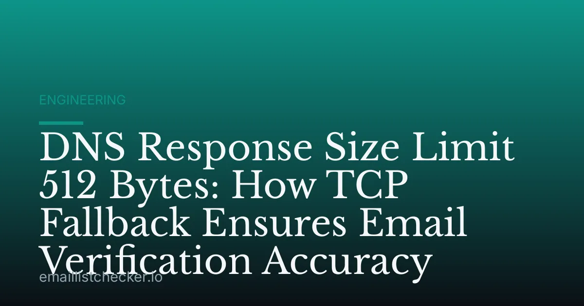 DNS Response Size Limit 512 Bytes: How TCP Fallback Ensures Email Verification Accuracy