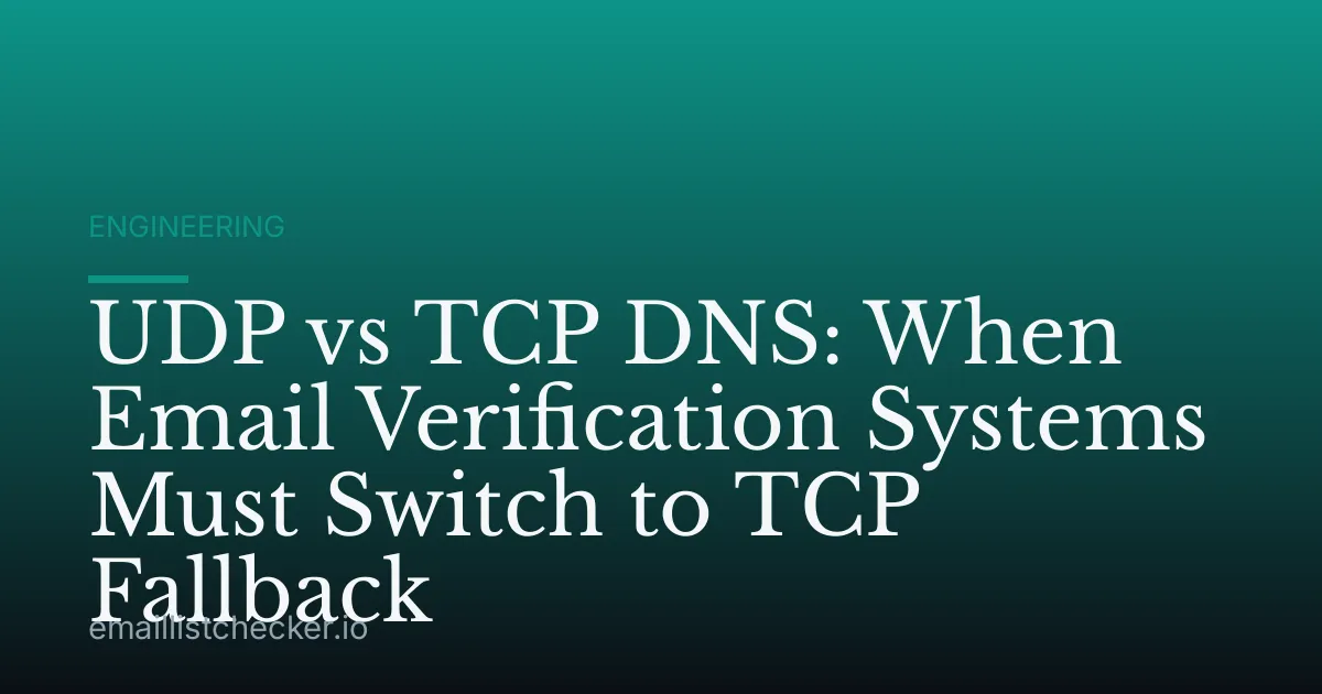 UDP vs TCP DNS: When Email Verification Systems Must Switch to TCP Fallback